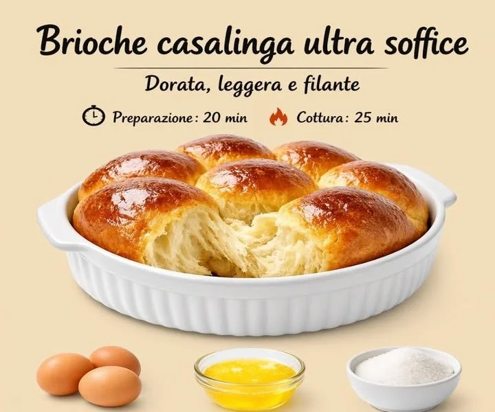 Ricetta brioche casalinga ultra soffice con ingredienti freschi