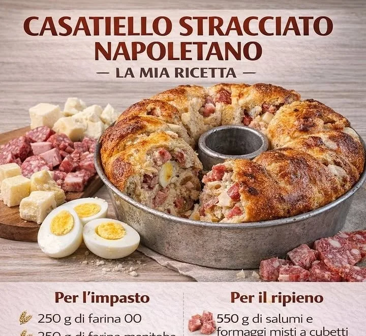 Casatiello Stracciato Napolitano - ricetta tradizionale napoletana