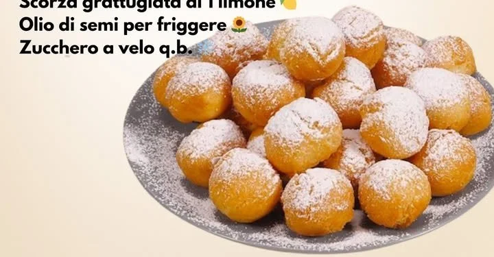 Castagnole Dolci Fritte, dolci tipici di Carnevale in Italia, serviti su un piatto.