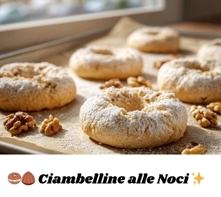 Ciambelline alle Noci fresche e aromatiche, ideale per una dolce merenda
