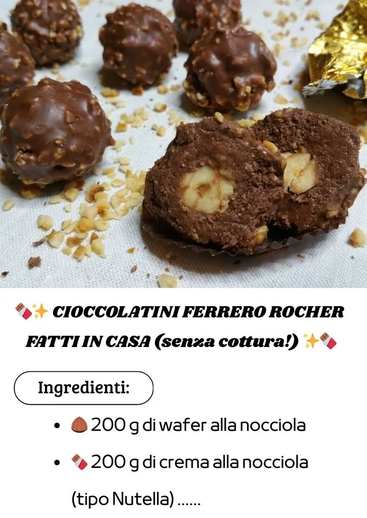 Cioccolatini tipo Ferrero Rocher fatti in casa