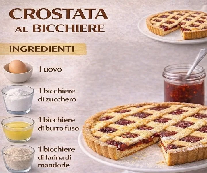 Crostata al Bicchiere con Farina di Mandorle in un elegante bicchiere