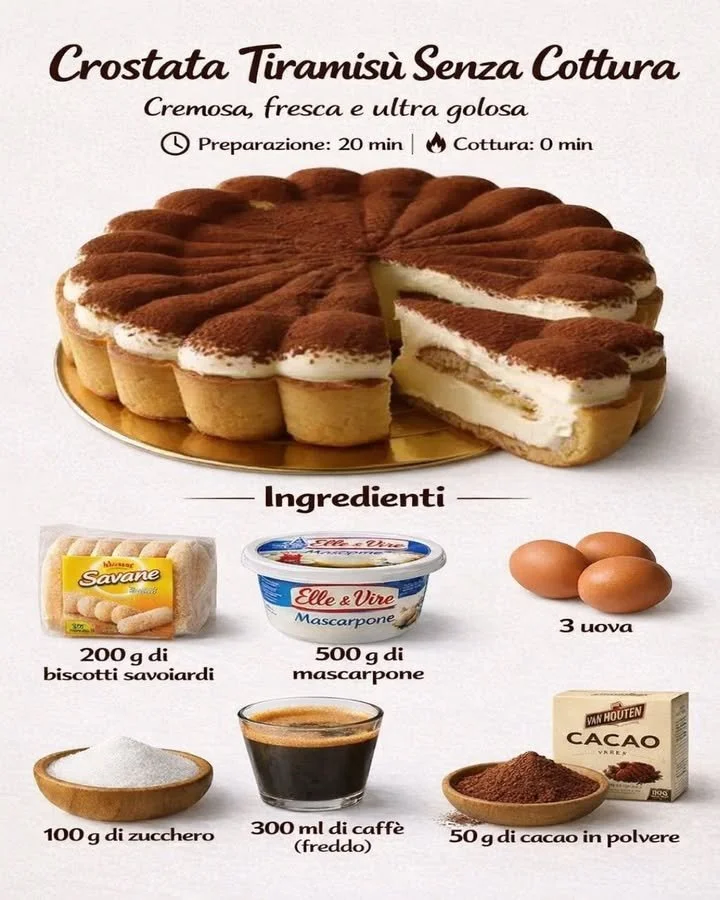 Crostata tiramisù senza cottura
