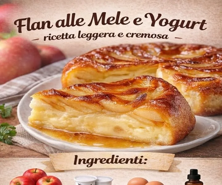 Flan alle mele e yogurt
