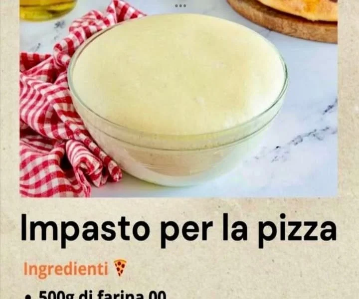 Impasto per pizza fatto in casa con ingredienti freschi