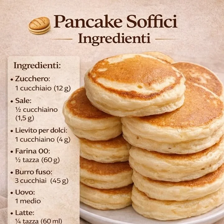 Pancake soffici fatti in casa, pronti per una gustosa colazione.