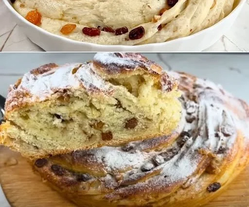Pane di Natale tradizionale decorato con frutta secca e spezie