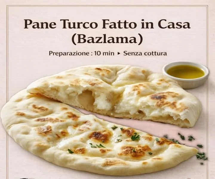 Pane turco bazlama fatto in casa su un tavolo