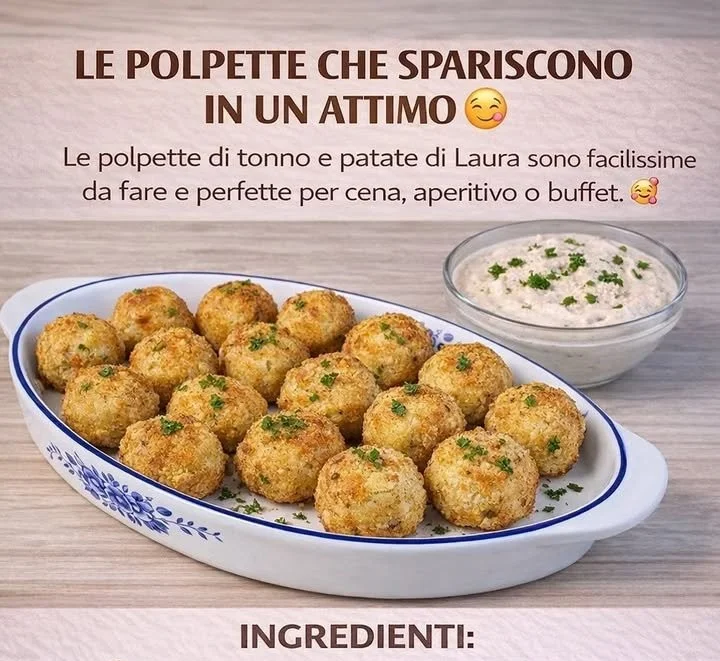 Polpette di tonno e patate pronte da servire