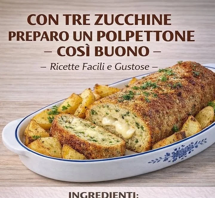 Polpettone di Zucchine servito su un piatto con contorni vegetali