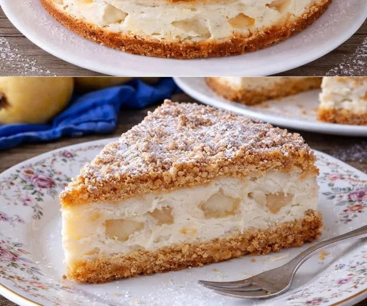 Sbriciolata Ricotta e Pere, un dolce delicato e irresistibile.
