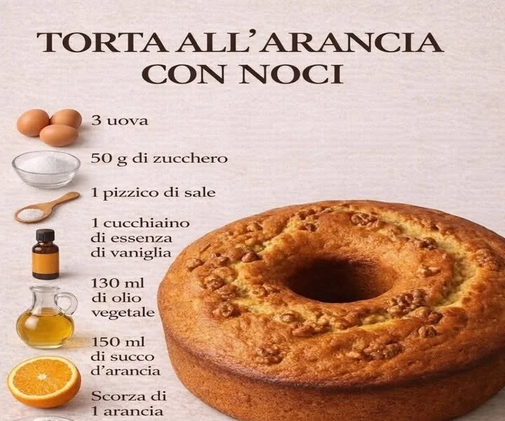 Torta all’Arancia con Noci