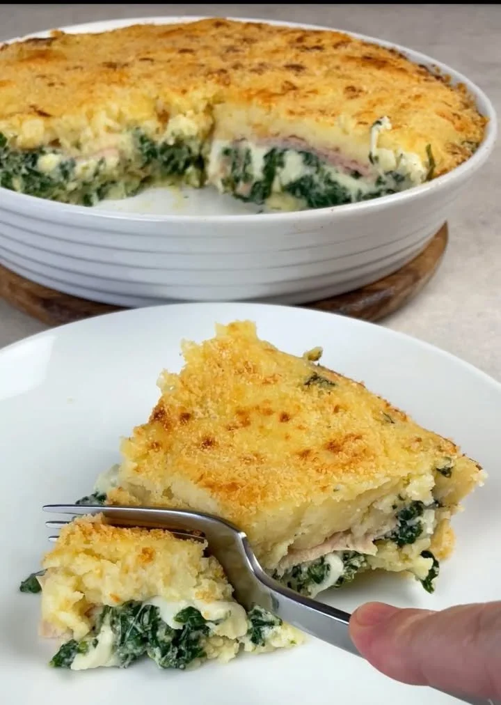 Torta di patate con ricotta e spinaci