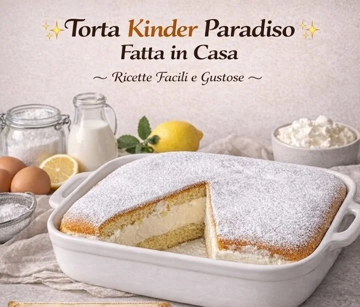 Torta Kinder Paradiso fatta in casa con cremoso ripieno al cioccolato