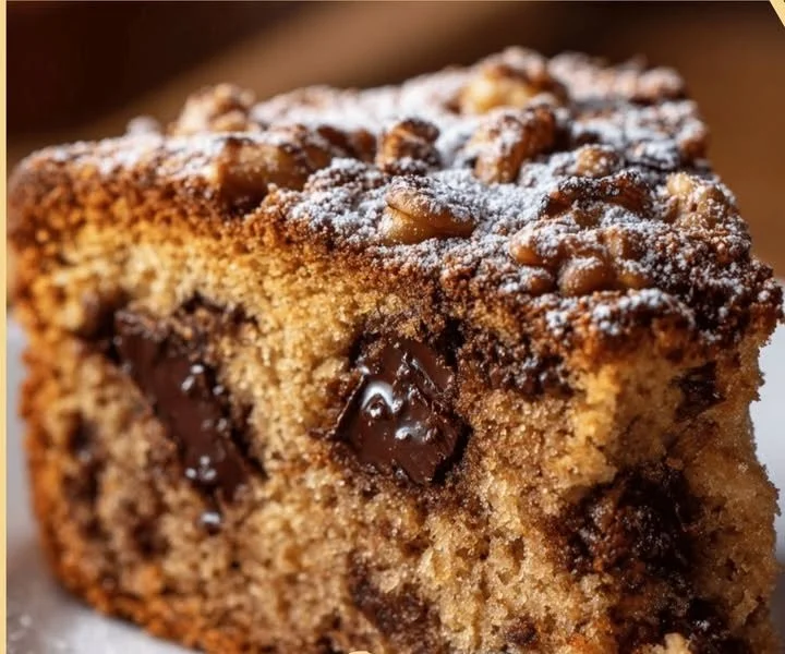 Torta soffice con noci e cioccolato, un dessert delizioso e invitante