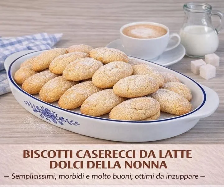 Biscotti al latte morbidi appena sfornati, perfetti per la colazione o merenda.