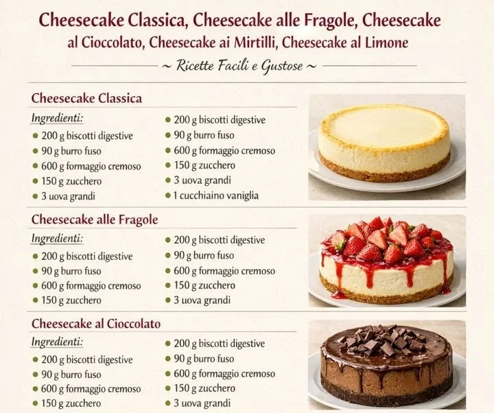 Deliziosa cheesecake italiana con crema soffice e base croccante.