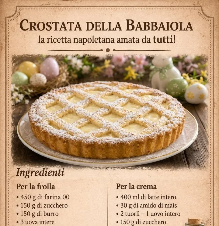 Crostata della Babbaiola, dolce ricetta italiana con frutta e pasta frolla.