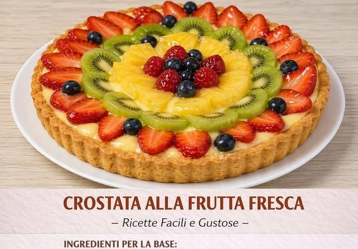 Crostata Fresca con frutta e crema, dolce tradizionale italiano