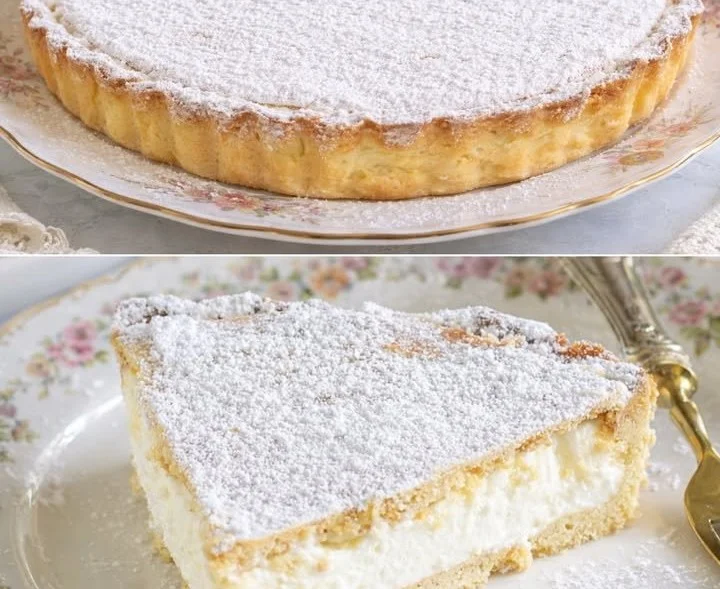 Crostata paradiso con marmellata e frutta fresca su un piatto