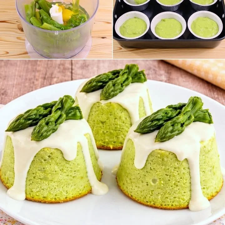Flan di Asparagi decorato su un piatto elegante