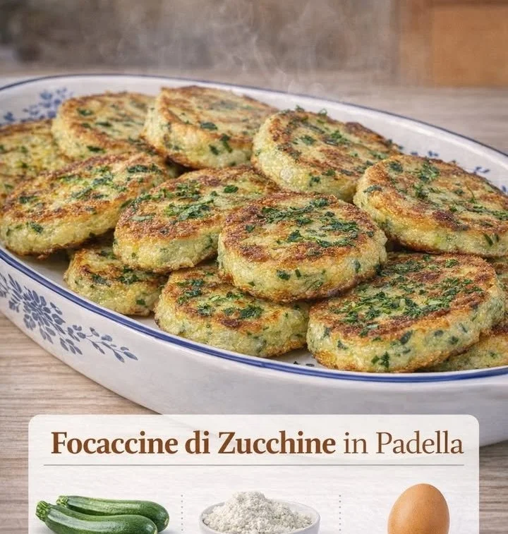 Focaccine di zucchine in padella pronte da servire, piatto sano e delizioso.