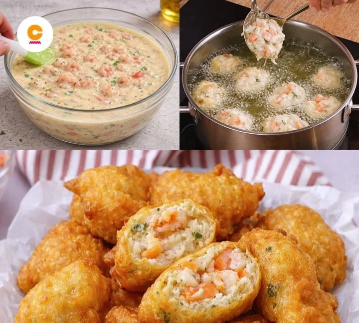 Frittelle di Gamberi croccanti e gustose, pronte da servire
