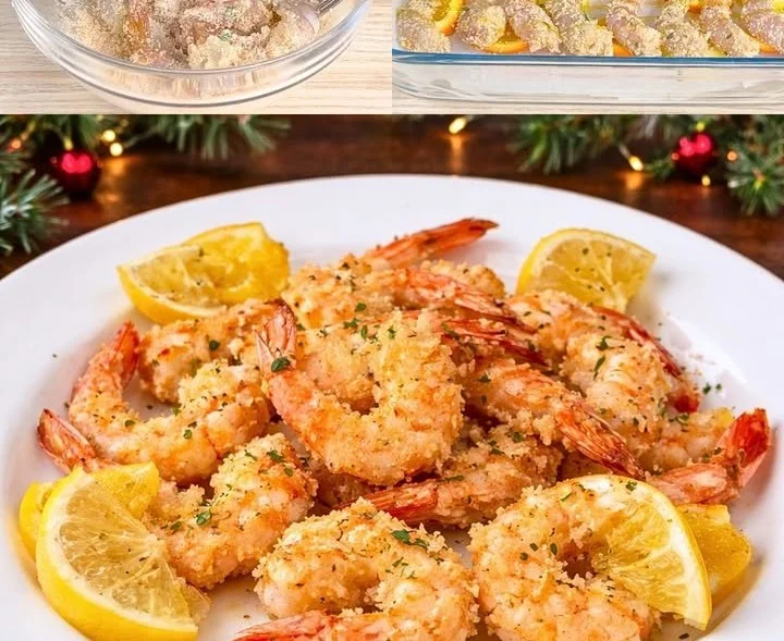 Gamberi Gratinati al forno con ingredienti freschi e spezie italiane