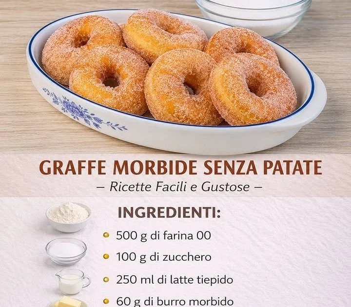 Graffe morbide senza patate appena sfornate e pronte da gustare