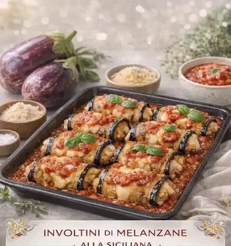 Involtini di Melanzane alla Siciliana con pomodoro e mozzarella