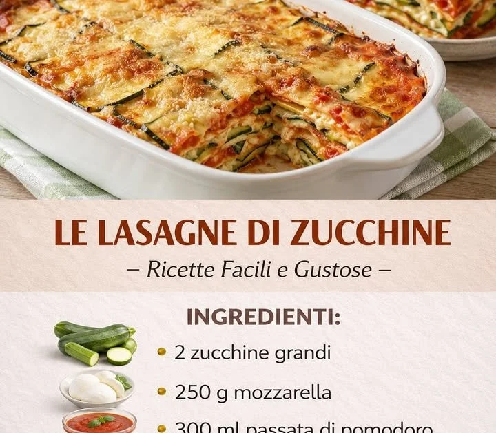 Lasagne di zucchine cremose e saporite pronte da servire in un piatto