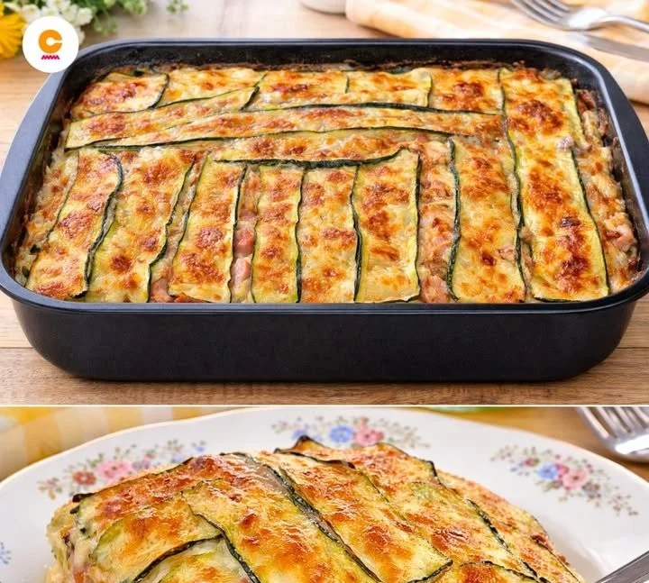 Parmigiana Bianca di Zucchine a Crudo servita su un piatto elegante