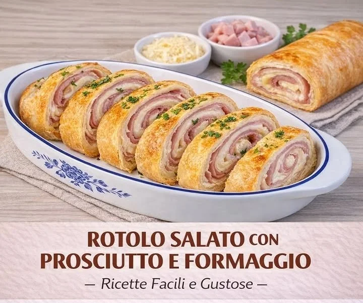 Rotolo salato facile e gustoso, ricetta appetitosa per un pasto veloce.