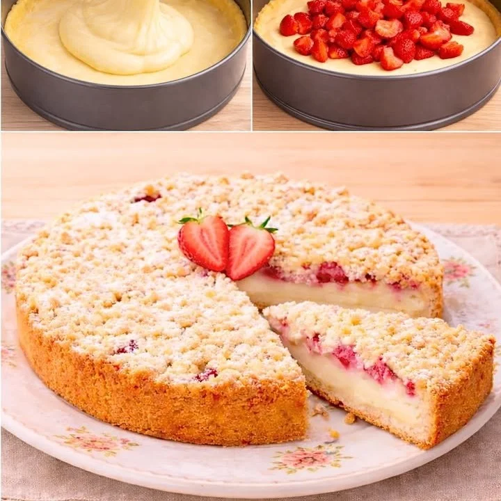 Sbriciolata di fragole - dolce fragoroso a base di fragole fresche e briciole di pasta