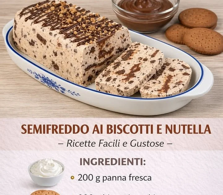 Semifreddo ai biscotti e Nutella, un dessert creativo e sfizioso.