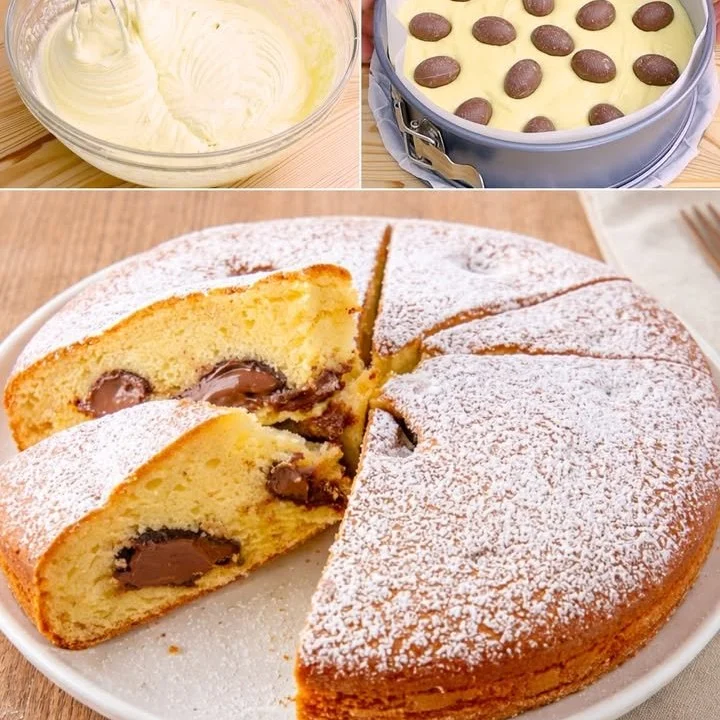 Torta al cioccolato decorata con ovetti di cioccolato colorati