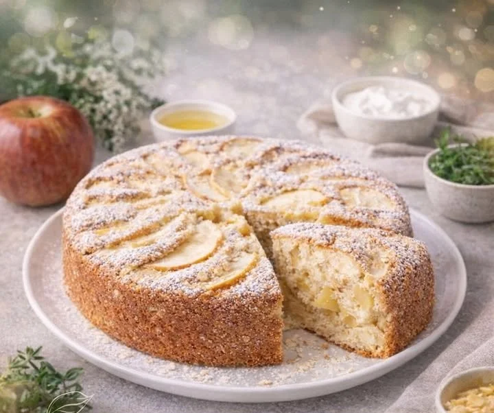Torta di mele senza zucchero servita su un piatto elegante