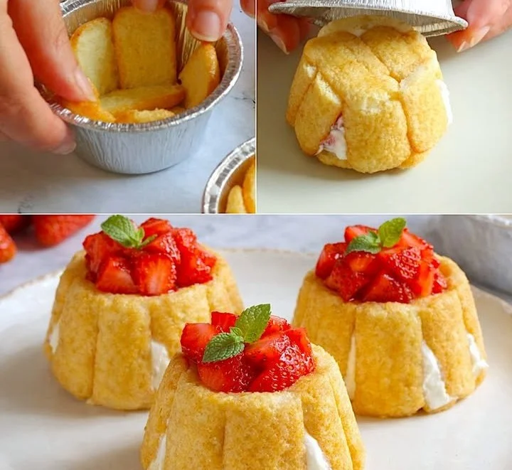 Tortini Furbi alle Fragole serviti su un piatto elegante