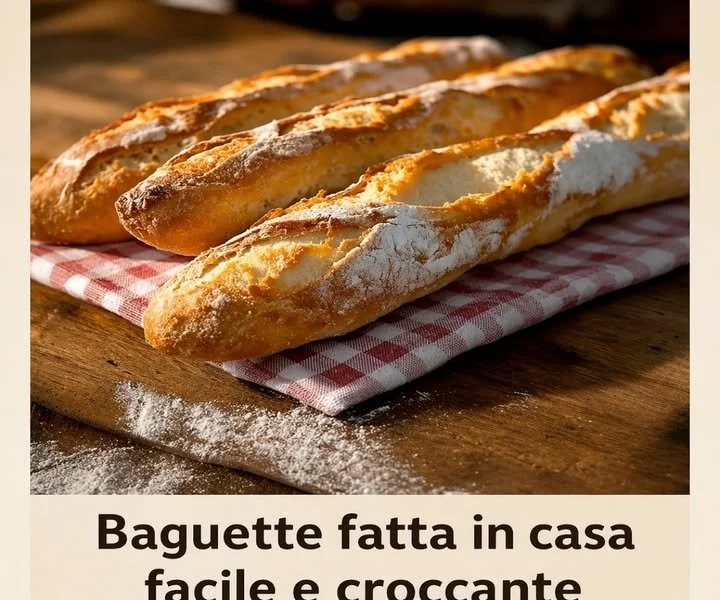Baguette fatta in casa croccante e facile da preparare