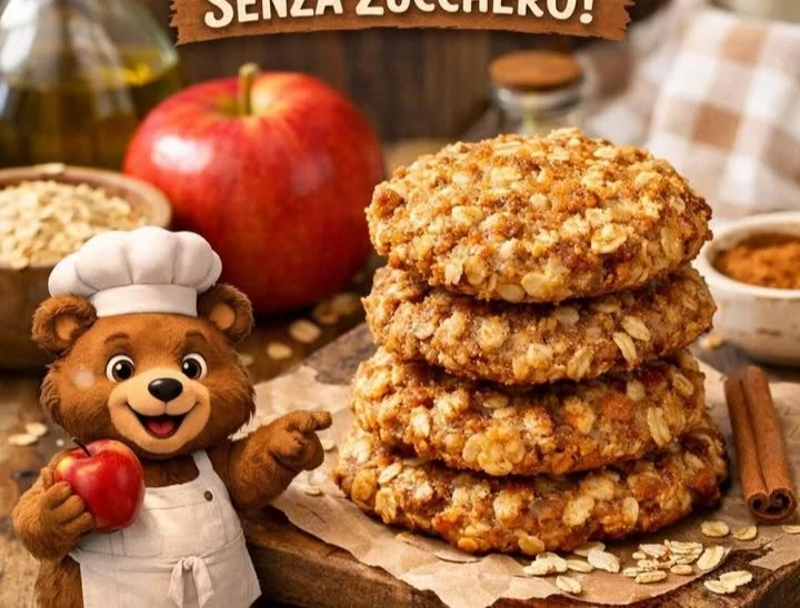 Biscotti di Avena e Mela freschi su un piatto
