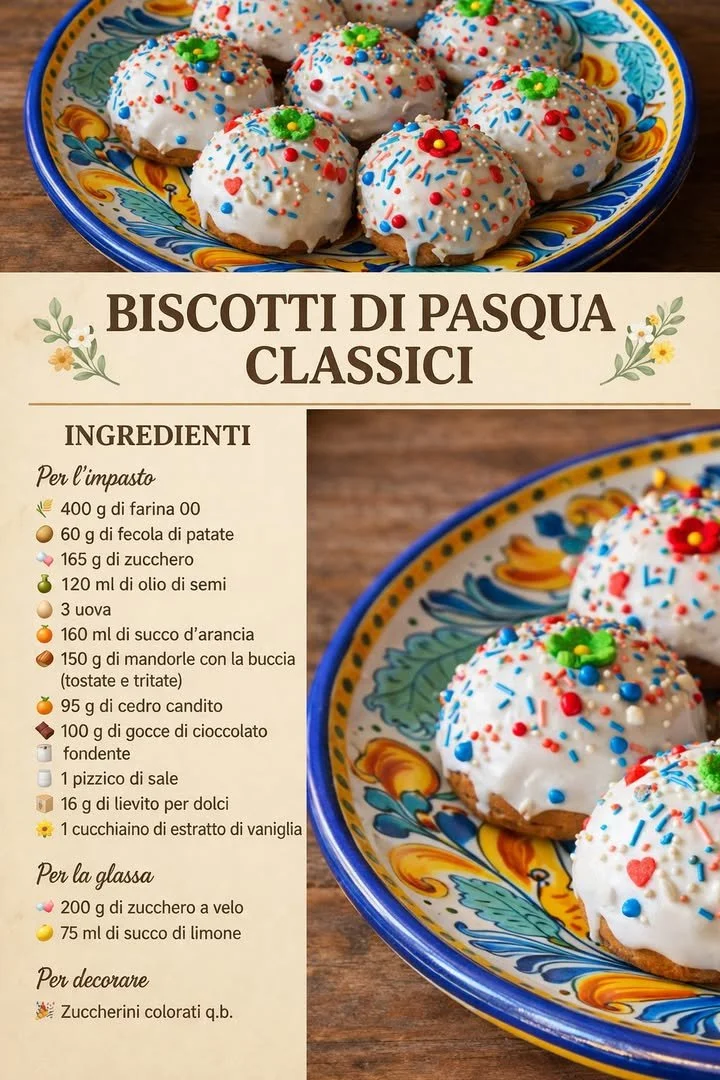 Biscotti di Pasqua classici, dolci tradizionali per le festività pasquali.