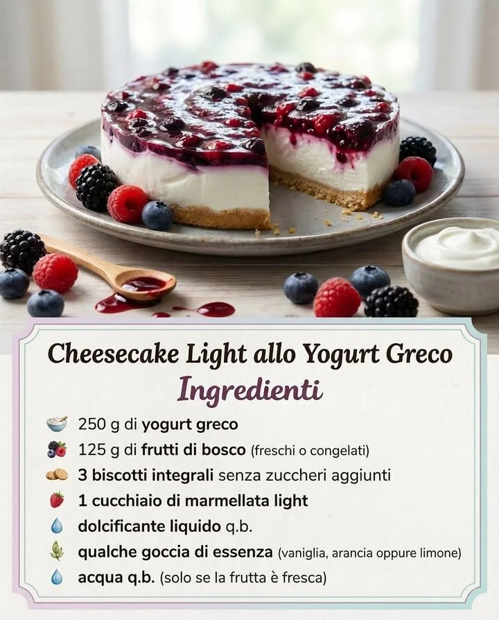 Cheesecake Fresca con frutta fresca e crema, dolce e invitante