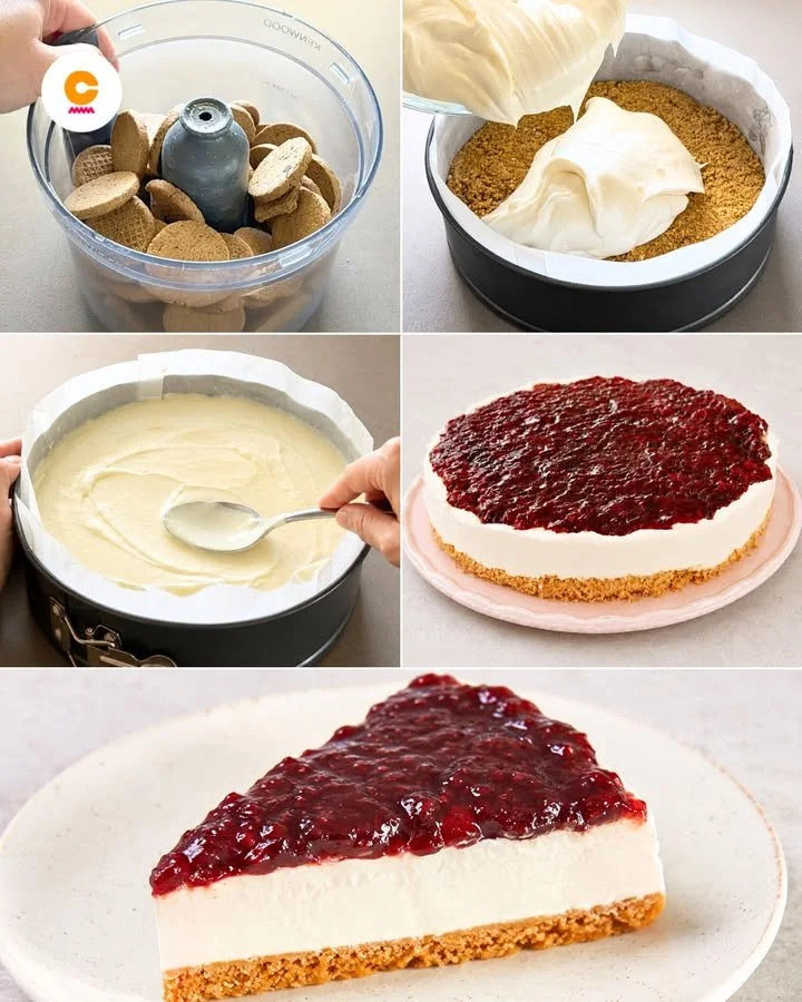 Cheesecake senza cottura con frutta fresca e crema delicata