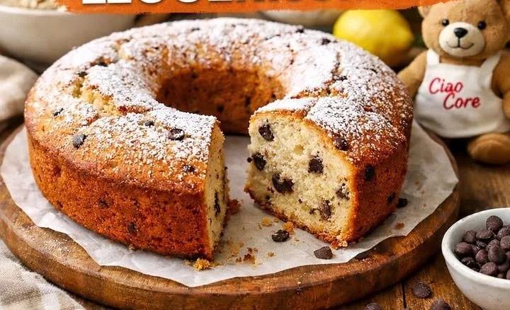 Ciambella leggera e soffice, ideale per una merenda sana e gustosa.