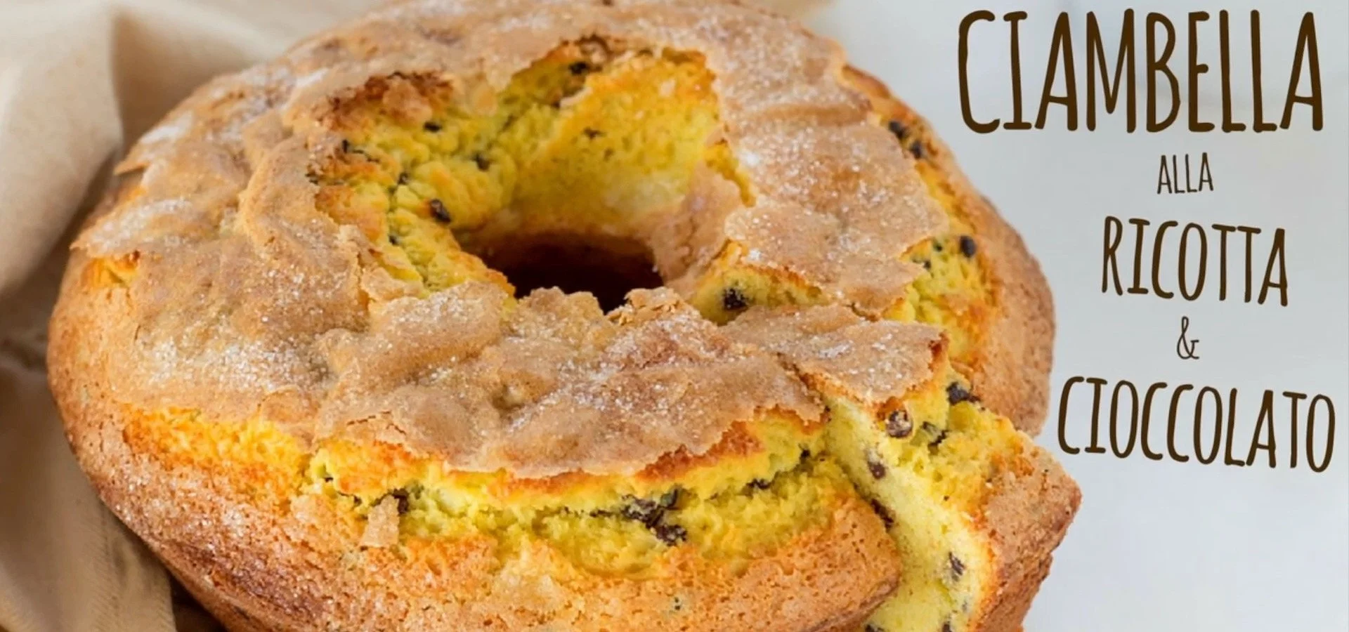 Ciambella ricotta soffice con gocce di cioccolato, un dessert delizioso