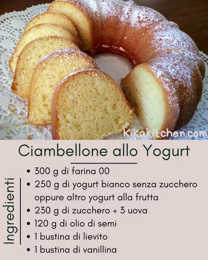 Ciambellone allo yogurt senza burro, dolce soffice e leggero
