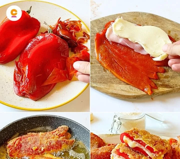 Cotolette di peperoni dorate e appetitose cotte in padella