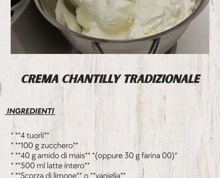 Crema Chantilly Tradizionale fatta in casa per dolci