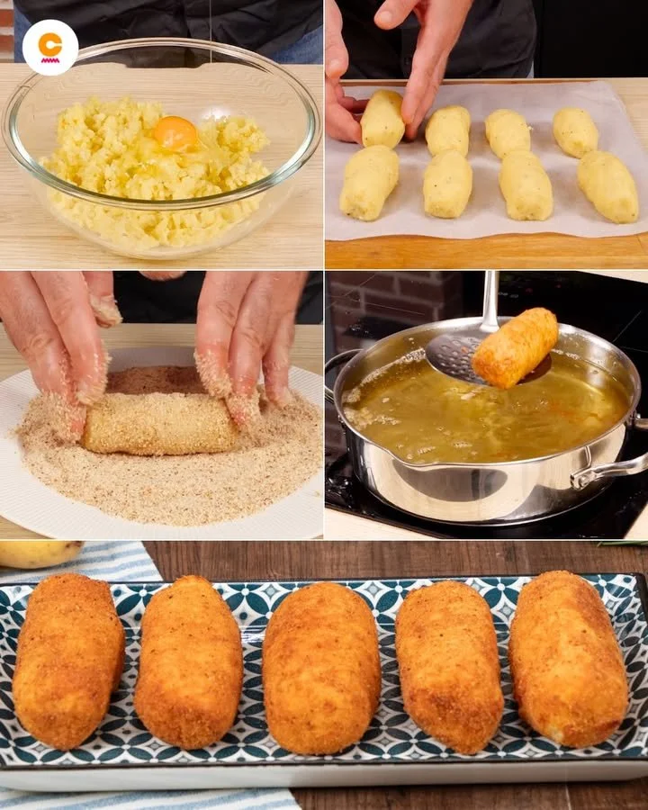 Crocchè di Patate dorati e croccanti serviti su un piatto