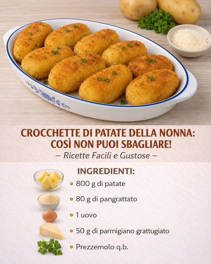 Deliziose crocchette di patate della nonna, un piatto italiano tradizionale.